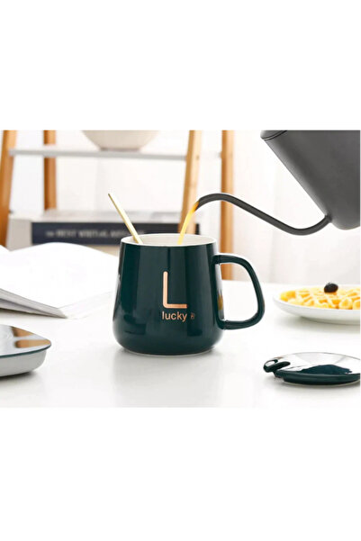 LUCKY heated ceramic mug with warmer (green)