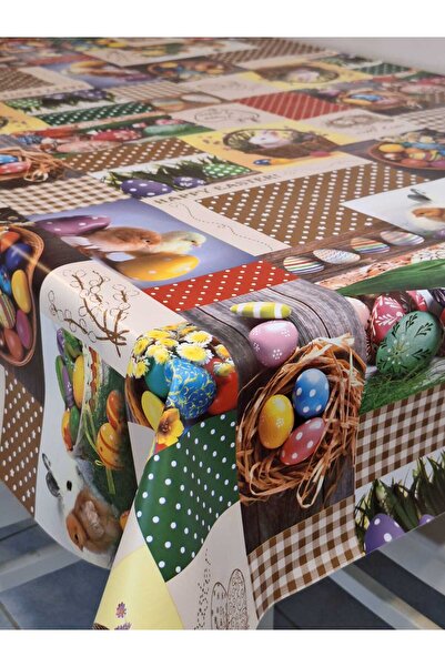 Başak Ev Tekstili New Year Patterned Fiber Pvc Tablecloth – Erasable and Waterproof Oilcloth