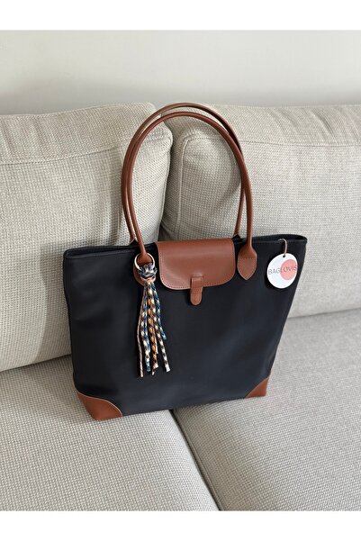 BAGLOVİS Charm Detailled Large Size Tote Bag En40 Boy30