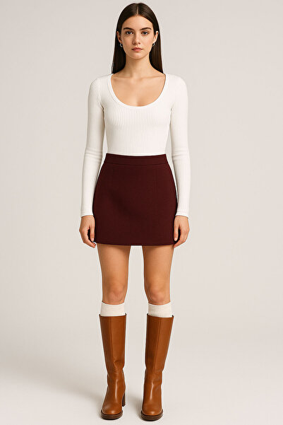 EFFE Long Sleeve Round Neck Ribbed Blouse