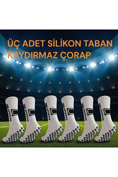 Gök Sports 3 ζεύγη αντιολισθητικών κολάν ποδοσφαίρου με σόλα από σιλικόνη, λαστιχένια σόλα με πετσέτα, χωρίς ραφές αθλητικά κολάν για αγώνες