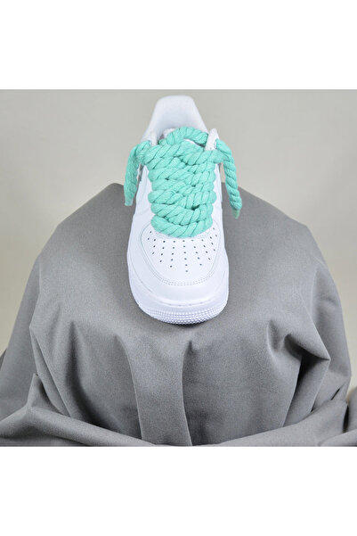 Nike Air Force 1 Low Custom Rope Laces Turquoise Lake Green-Turquoise Thick Lace