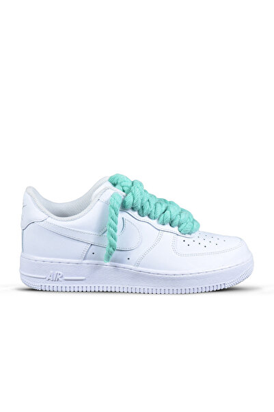 Nike Air Force 1 Low Custom Rope Laces Turquoise Lake Green-Turquoise Thick Lace