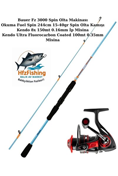 BAUER FZ 3000 - Okuma Fuel Spin 244cm Spin Olta Takımı