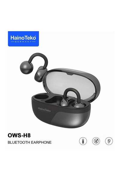 HAINOTEKO سماعات أذن بلوتوث Haino Teko OWS-H8 OpenDots مع عناصر تحكم باللمس وميكروفون - أسود