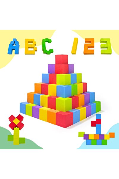 Pairez Toys 105 pcs. soft foam counting blocks, rainbow color, 2.5 cm - manipulative materials for