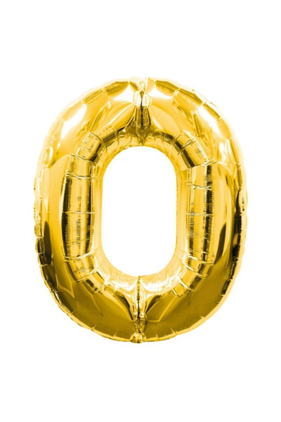 CT STONES 0 Number Foil Balloon Gold Color 40 Inch
