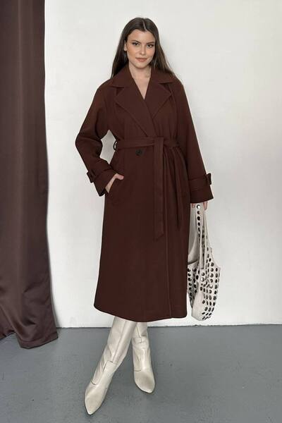 Store Premium Imported Modern Brown Cashmere Coat