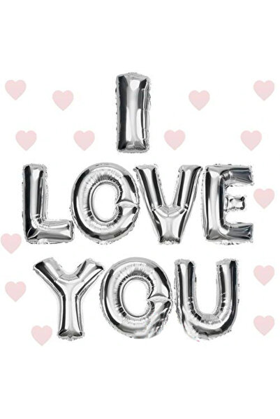 CT STONES I Love You Foil Balloon Silver Color 35 Cm