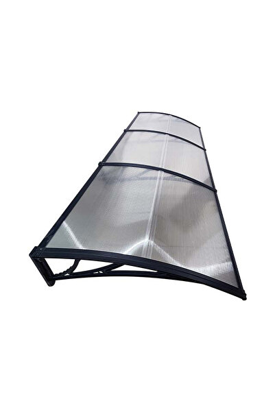 MAPROFI Door canopy 300x60cm awning shelter roof black-transparent