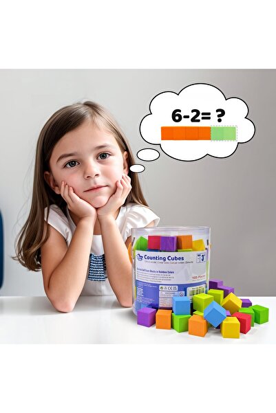 Pairez Toys 105 pcs. soft foam counting blocks, rainbow color, 2.5 cm - manipulative materials for