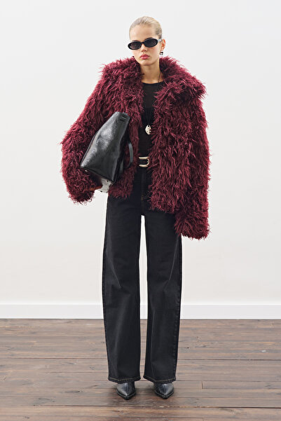 Manuka Mara Fur Jacket Burgundy
