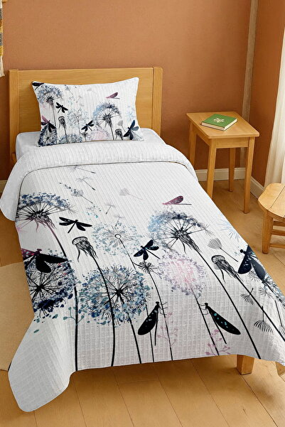 EVPANYA طقم بيكيه فردي بنمط زهرة الهندباء وحشرة النيرس مصنوع من القطن بنسبة 100%