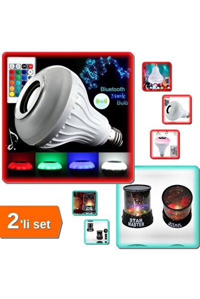 HerEveOyuncak Kumandalı Bluetooth Disco Ampul RGB + Gece Lambası - Tavana Işı...