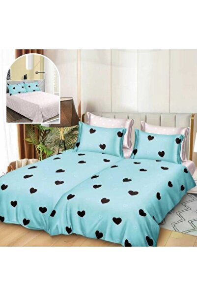 CumparaMisim Bed Linen, 7 Pieces, Superior Satin Cotton, with 2 Duvet Covers