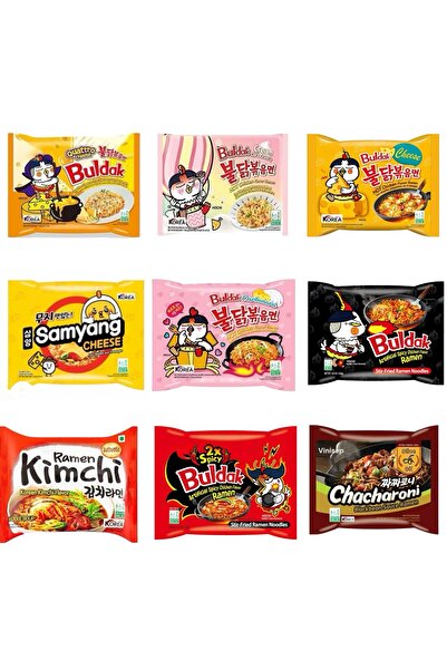 vinisep Buldak Kore Orjinal Makarna 9 ‘lu paket karışık (Helal Sertifikalı)