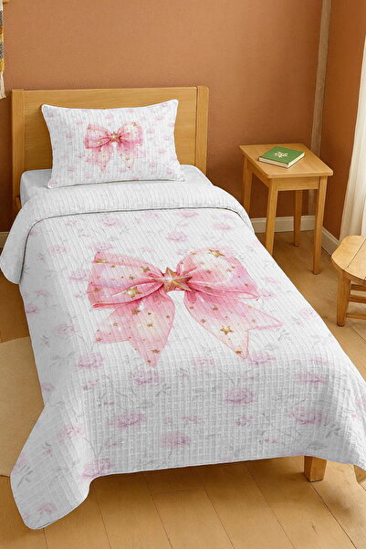 EVPANYA طقم بيكيه فردي بنمط زهور وردية ونجمة وفيونكة مصنوع من القطن بنسبة 100%