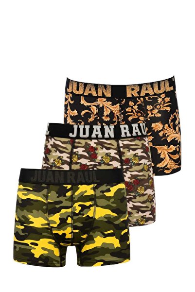 DeepSEA Men's Multi-Colored 3-Piece Patterned Boxer Set – Stretch Fabric Boxers with Camouflage & Baroque Pattern 2603108