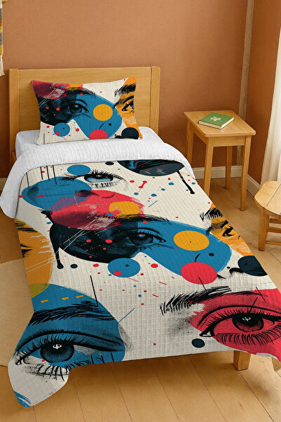 EVPANYA 100% Cotton Charcoal Eyes Patterned Single Pique Set