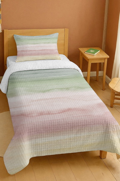 EVPANYA bumbac 100% Set de pătură pentru o singură persoană cu model Ombre de...