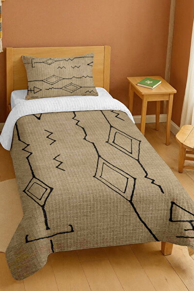 EVPANYA Σετ μονόκλινο πικέ με σχέδιο κρεμ γραμμής από 100% βαμβάκι