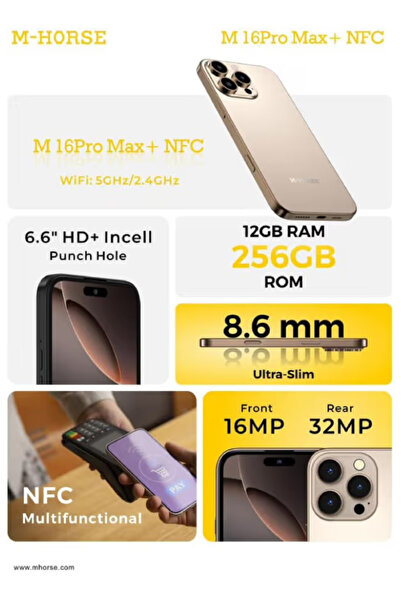 M HORSE M-Horse M16 Promax 256GB 12GB RAM - Titanium