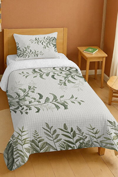 EVPANYA طقم بيكيه فردي منقوش بنقشة حديقة الزيتون مصنوع من القطن بنسبة 100%