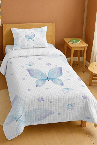 EVPANYA طقم بيكيه فردي ناعم من القطن 100% بنقشة الفراشة