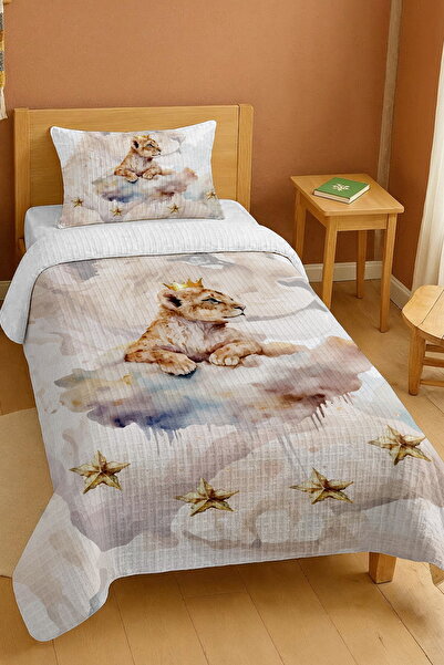 EVPANYA طقم بيكيه فردي بنمط الأسد الملك مصنوع من القطن بنسبة 100%