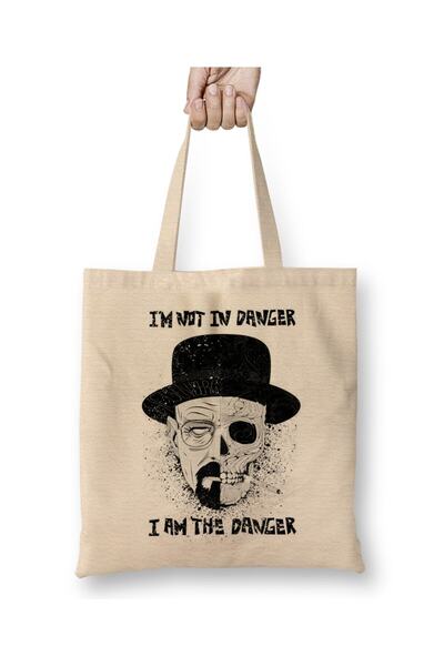 Toyaso Breaking Bad I Am the Danger White Tote Bag Long Handle Shopping Bag Beach Bag
