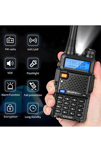 BAOFENG جهاز اتصال لاسلكي ثنائي النطاق UV-5R (عبوة من قطعتين)، اتصال طويل المدى، عمر بطارية طويل للغاية