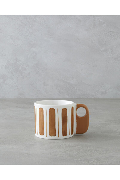English Home Earthline New Bone China Kupa 380 ml Beyaz-Kahverengi