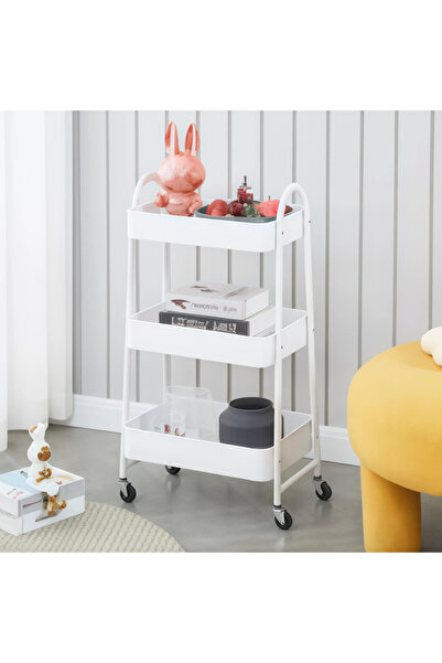 POWER Fruit and vegetable storage basket, three-tier stackable snack cart with wheels