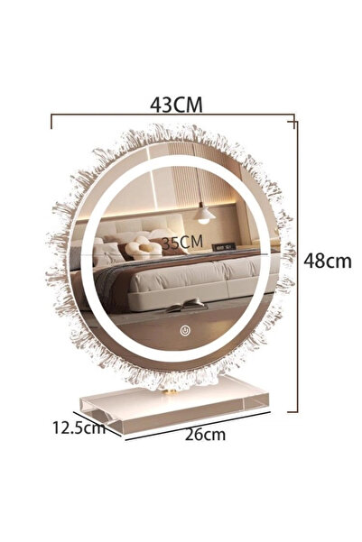 POWER Smart desktop makeup mirror with three-colour adjustable lighting, made of acrylic