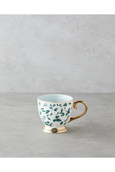 English Home Leafscape New Bone China Kupa 460 ml Beyaz - Yeşil