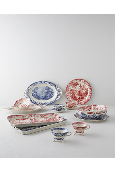 English Home Preston Stoneware Boat Plate 36 cm Burgundy