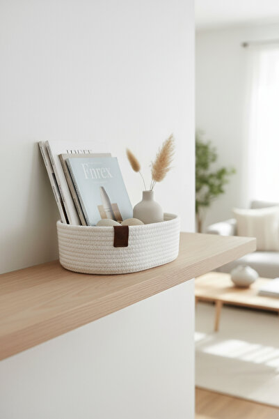 Salvia Dione Καλάθι από άχυρο από γιούτα πολλαπλών χρήσεων, οβάλ διακοσμητικό καλάθι οργάνωσης - Οργανωτής μπάνιου και κουζίνας