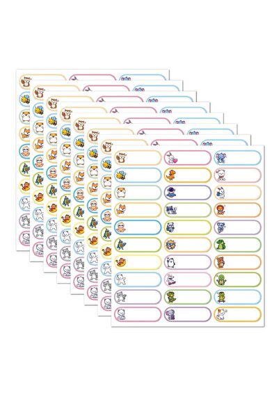 Generic 8 Sheets 240 Stickers Cute Kids' Name Labels - Waterproof Writable Self-Adhesive for Water Cups