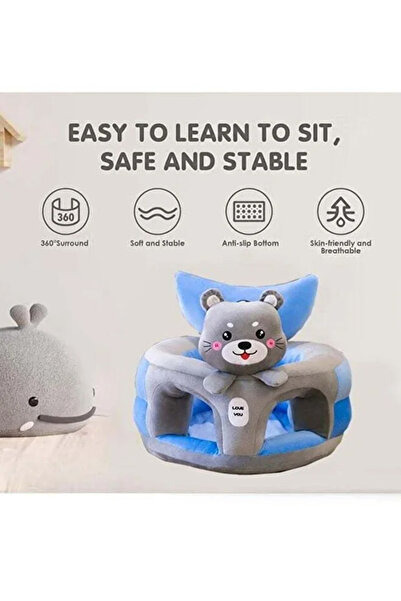 Generic Baby Sitting Chair Infant Support Sofa Breathable Crystal Fabric Anti-slip Thickened Base