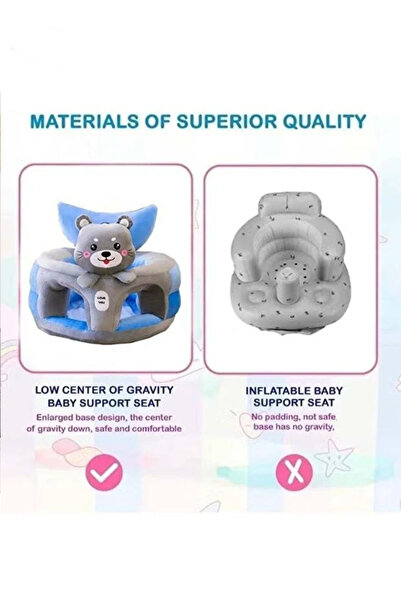 Generic Baby Sitting Chair Infant Support Sofa Breathable Crystal Fabric Anti-slip Thickened Base