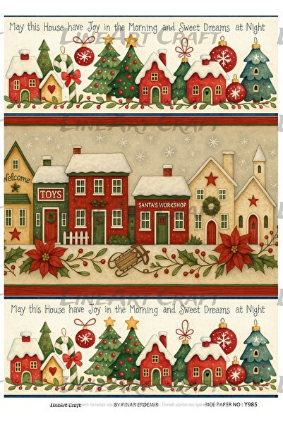 LİNEART New Year Pattern Rice Decopage Paper No:Y985- 29X42Cm