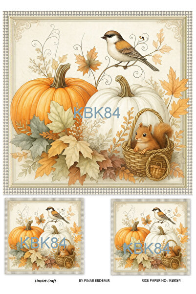 LİNEART Kabak Deseni Pirinç Dekopaj Kağıdı No:KBK84- 29x42cm