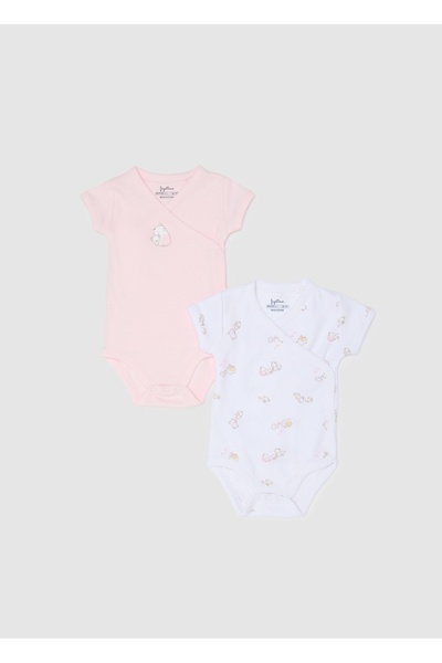 Ovs طقم ملابس حديثي الولادة مكون من قطعتين من القطن الخالص متعدد الألوان