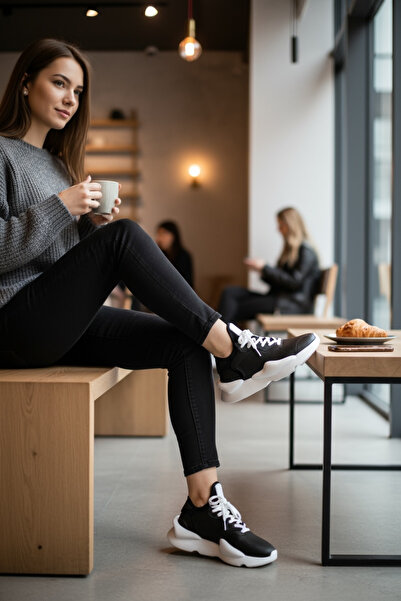 dehaine Women's Sneakers, made of eco-leather, Y3 Black-White