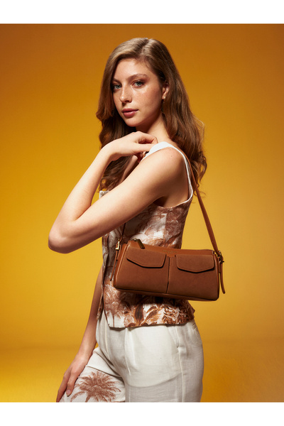 Pierre Cardin Tan Women's Shoulder Bag with Detachable Strap and Zipper Closu...