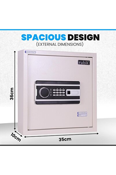 RUBIK Digital Key Cabinet (42-Key Capacity) Wall-Mounted Key Safe RBS42EW (White)