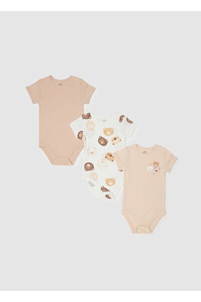 Ovs طقم ملابس داخلية من القطن الخالص باللون البيج للبنات