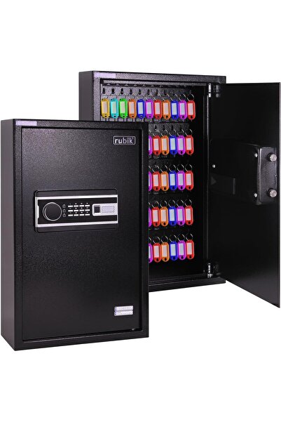 RUBIK خزانة مفاتيح رقمية - خزنة إلكترونية مثبتة على الحائط بسعة 60 مفتاحًا (R...