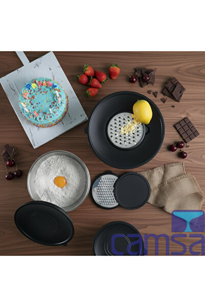 Queen’s Kitchen 9 Pieces Mixing and Storage Bowl with Grater (16-20-24 cm)