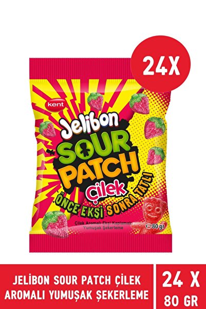 Jelibon Sour Patch Strawberry Flavored Soft Candy 80 Gr - 24 Pieces